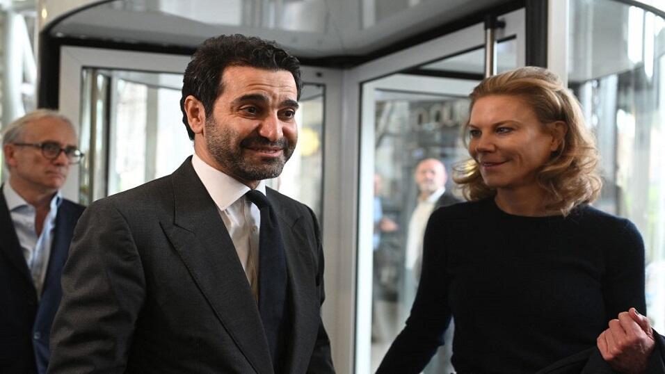 Amanda Staveley and husband Mehrdad Ghodoussi at St James' Park